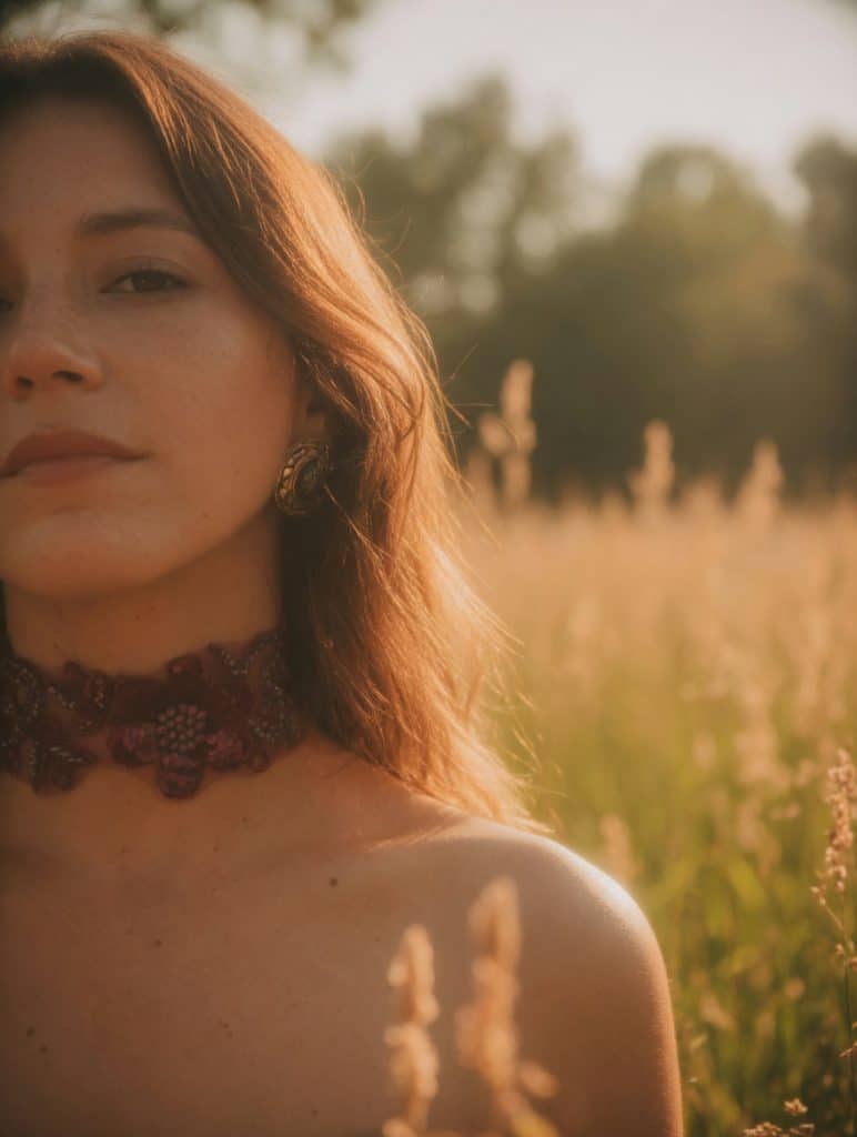 Choker de encaje con flores de lentejuelas color granate, modelo Flora – Traselvelo