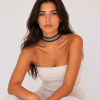 Choker de encaje bordado color azul, modelo Vega – Traselvelo