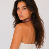 Choker de encaje bordado color burdeos, modelo Vega – Traselvelo